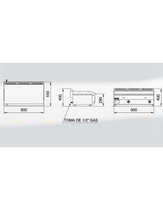 Plancha a gas CROMO DURO. RGPG-950/CD -15mm 2