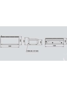 Plancha a gas CROMO DURO. RGPG-125/CD -15mm 2