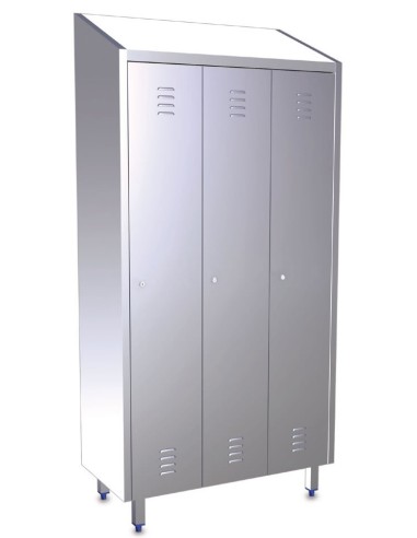 Taquilla doble de acero inox. 081406