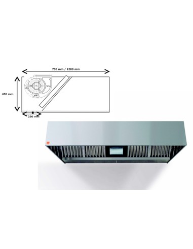 Campana extractora de pared ECO R monobloc 400º 1000 cm largo