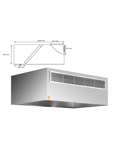 Campana Extractora ECO "R" COMPENSADA pared 1000 cm largo