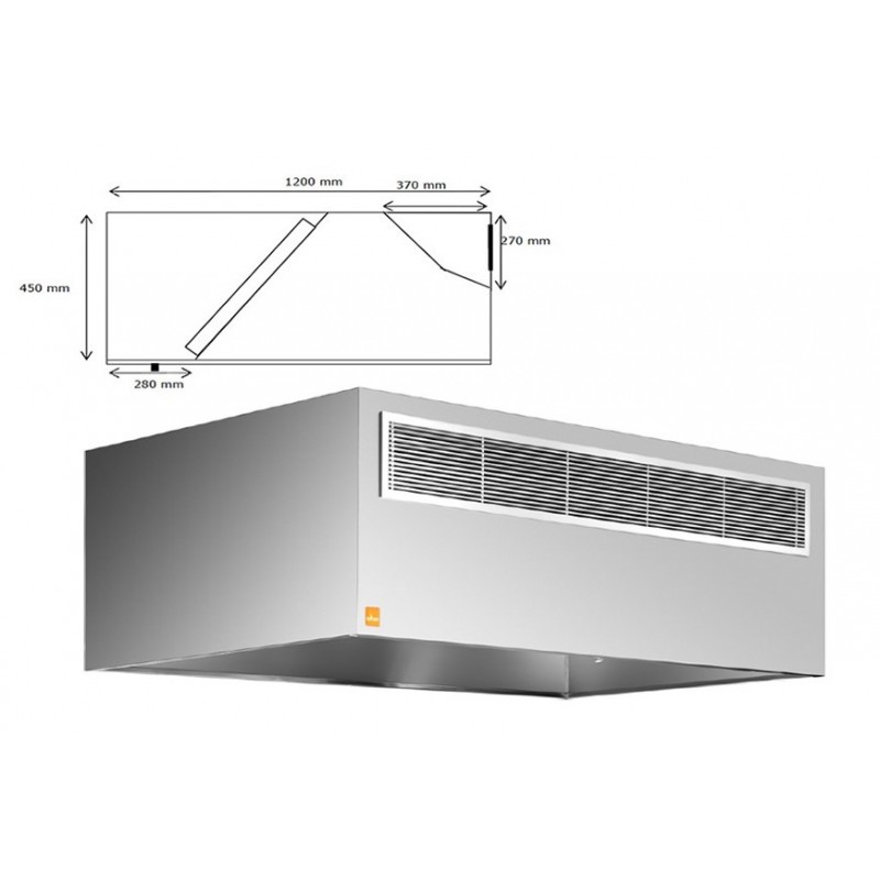 Campana Extractora ECO "R" COMPENSADA pared 1000 cm largo