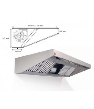 Campana extractora de pared ECO PLUS monobloc 1000 cm largo