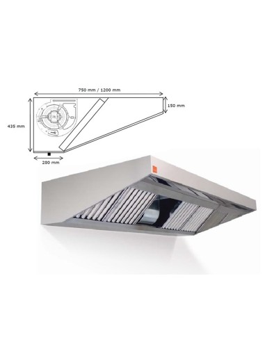 Campana extractora de pared ECO PLUS monobloc 1000 cm largo