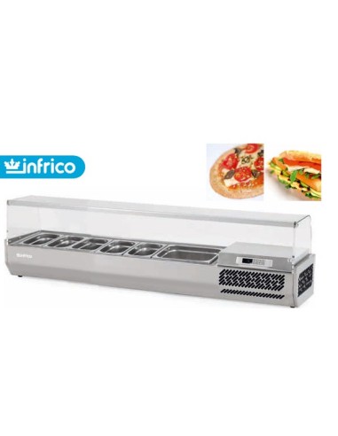 Vitrinas para ingredientes pizzas VIP1740-1/4 tapa cristal