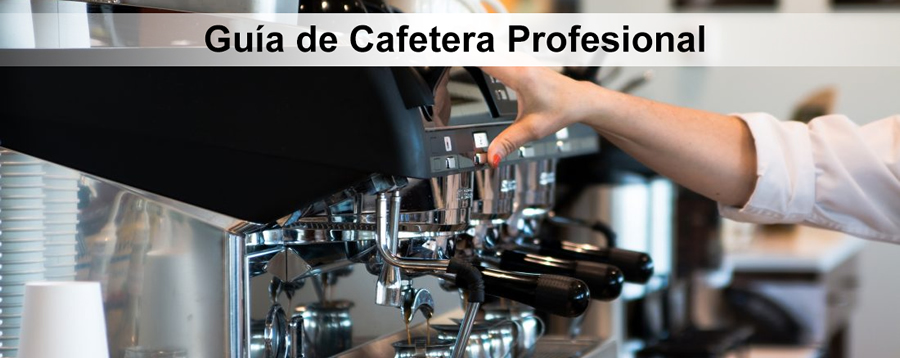 Barista haciendo café con cafetera profesional en cafe