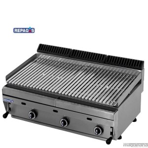 Bakaji - Barbacoa de gas y piedra volcánica con 2 fuegos, parrilla de acero  inoxidable con superficie de apoyo y hornillo lateral, 2 ruedas y tapa  Grill BBQ para exterior, jardín, terraza