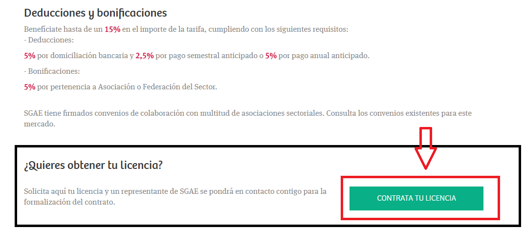 Contratar licencia Contratar licencia