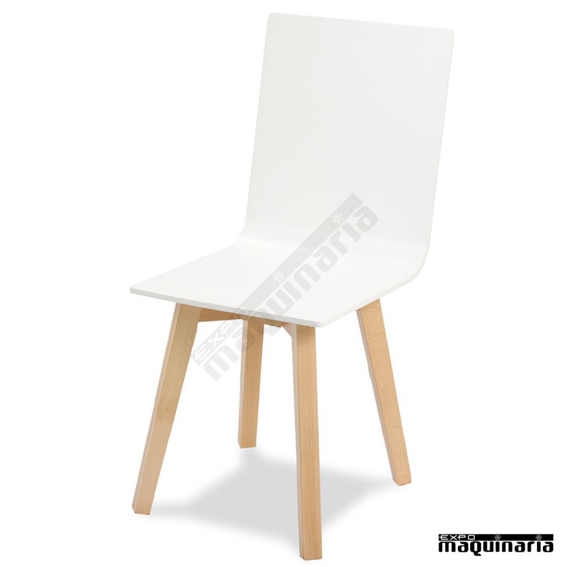 silla madera blanca de haya