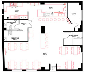 Plano de un bar